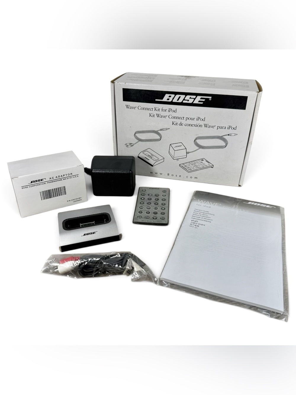 Bose Wave Connect Kit For IPod 315527-0040 W/Remote For Bose Acoustic Wave NIB